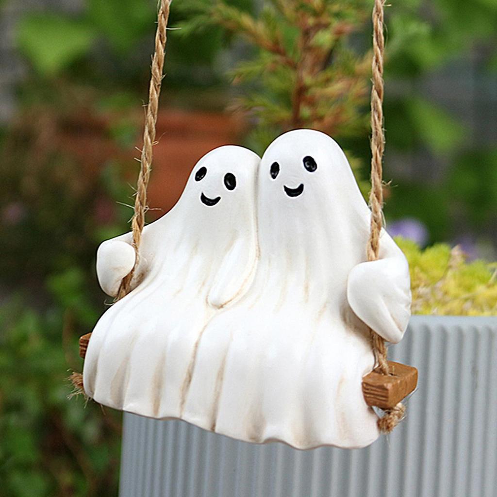 Halloween Ornaments Cute Halloween Decor Cute Aesthetic Resin Swinging Couple Statue For Kitchen Branch Home Rearview Mirror