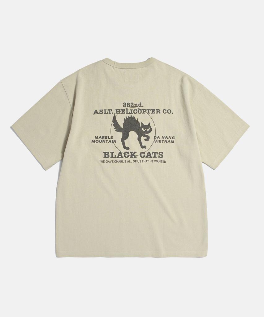 ESPIONAGE Black Cats Heavyweight Pocket Tee Sand