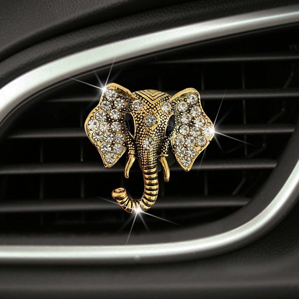 Cute Crystal Elephant Head Car Air Vent Perfume Clip Car Perfume Car Interior Decoration