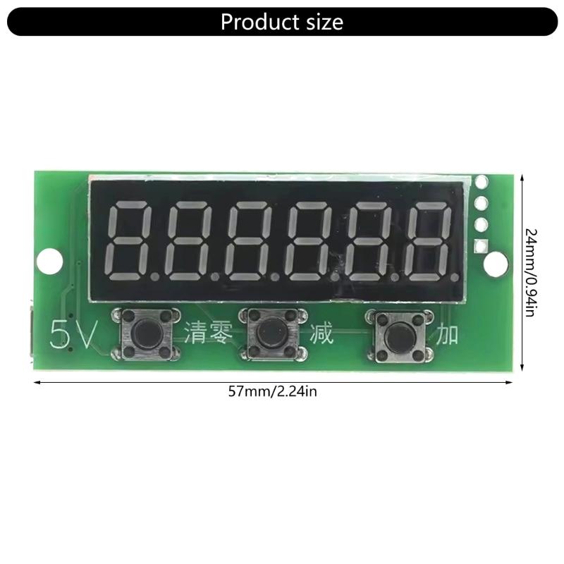 5V 6 Digital Red Digital Counter Module For Addition And Subtraction With Memory From 0 To 999999 Data Retention