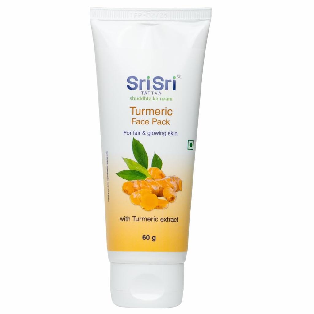 Sri Sri Tattva Turmeric Face Pack 60g X Pack of 2 for Clear Glowing Skin Daily Skincare Routine