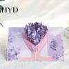 Handmade Greeting Card Foldable 3D with Envelope Decorative Artistic Birthday Gift Fly-out Holiday Blessings Message Space