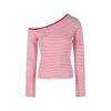 Pure Desire Striped Spicy Girl One-Shoulder Long-Sleeve Cropped Top - Women’s Slim-Fit Autumn 2026