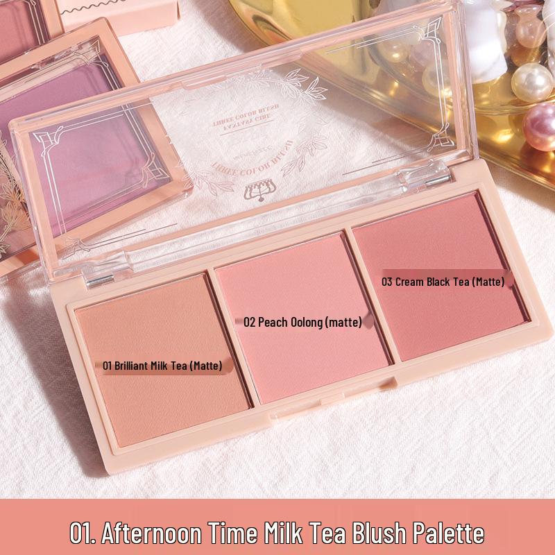 PIPL Tricolor Nude Matte Blush Palette - Affordable Multi-use Student Makeup Cosmetic
