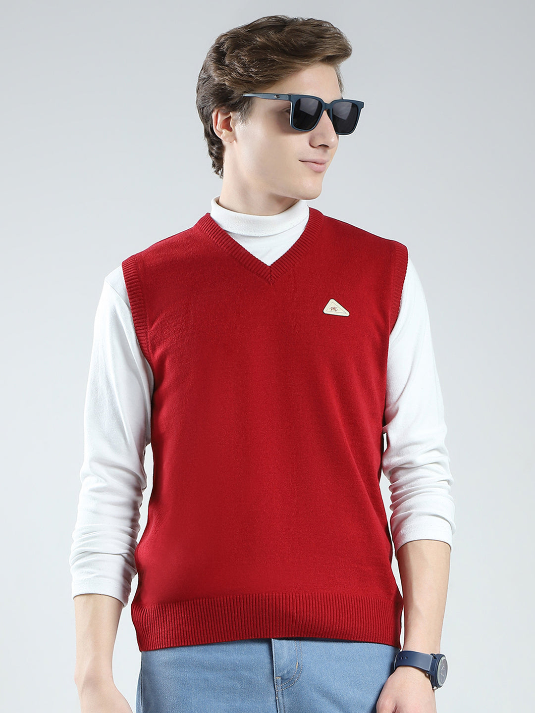 Monte Carlo Mens Regular Fit Solid Sweater L красный