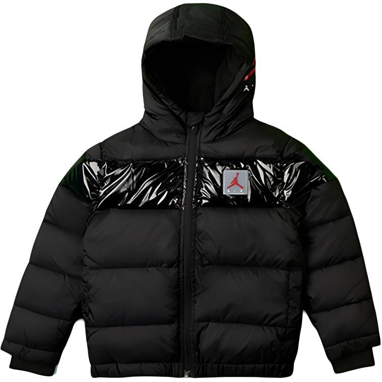 Jordan Padded Jacket Patchwork Hooded Long