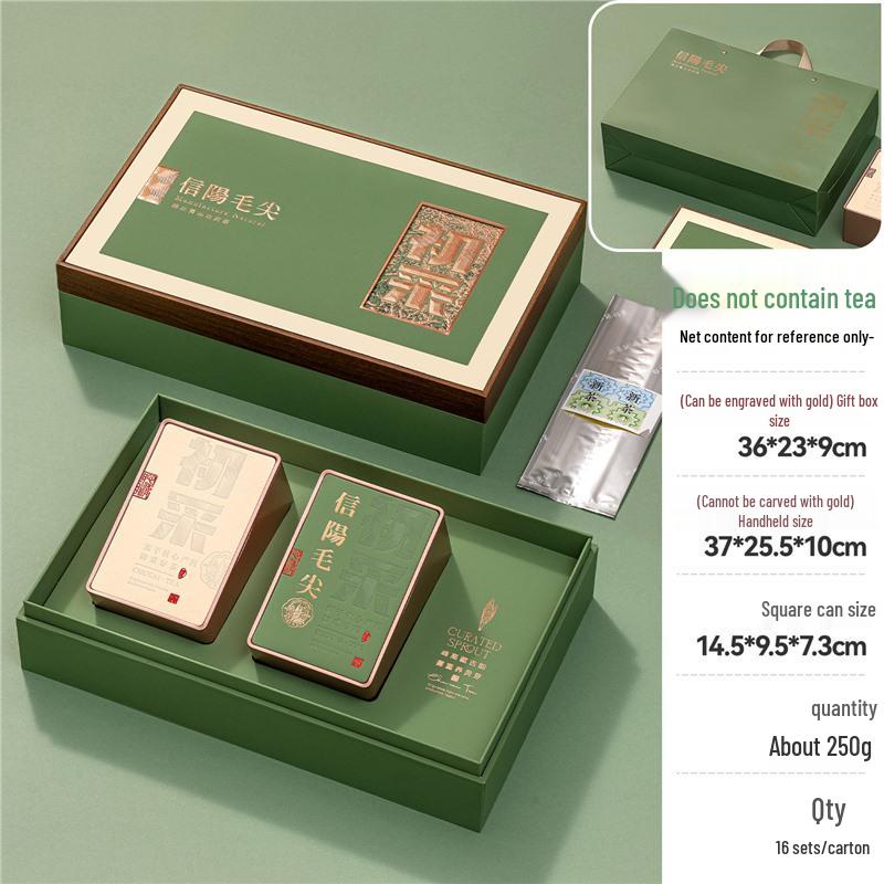 Premium Green Tea Gift Box: Xinyang Maojian, Pre-Qingming Longjing, Biluochun Packaging