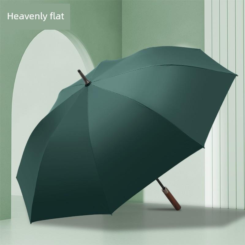 Paradise Umbrella Large Black Coating Semi-Automatic Straight Handle Double-Person Sun and Rain Umbrella, Extra Large, Thickened, Reinforced