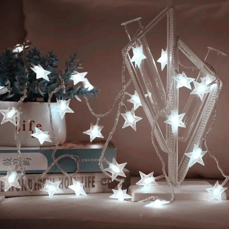 10M 80 LED Star Light String Twinkle Garlands Battery Powered Christmas Lamp Holiday Xmas Party Wedding Decorative Fairy Lights