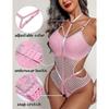 One Piece Sexy Bodysuits Für Damen Cut Out Babydoll Choker Lingerie Fischernetz Leotard S-3xl - DD