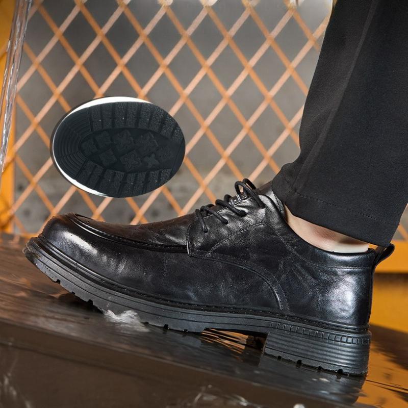 2025 New Men's Safety Shoes Anti-crush and Anti-puncture Insulating Shoes Waterproof Safety Protection Work Leather Shoes cm