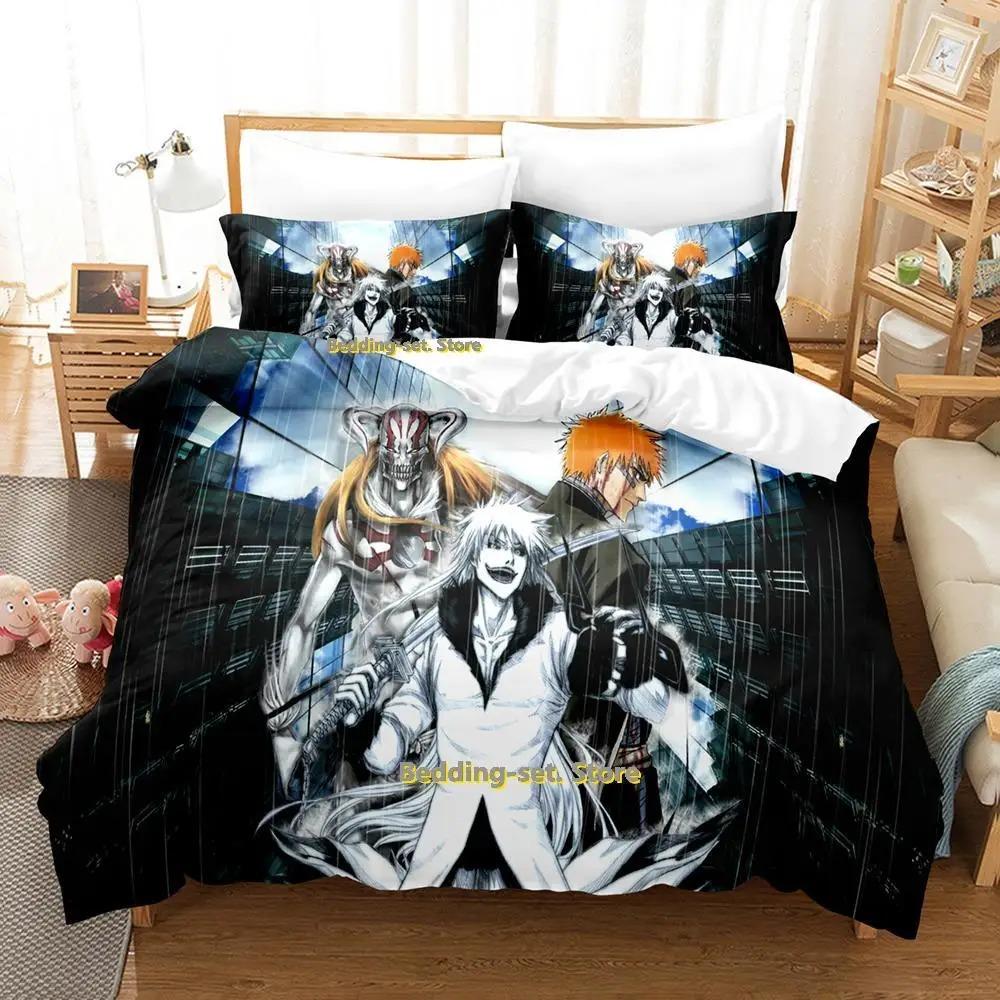New Bleach Anime Bedding Set Cartoon 3 Piece Duvet Cover for Adult Kid Bedroom Cool Design
