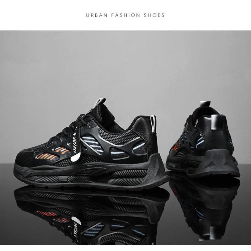 Men's Spring Breathable Mesh Korean Versatile Thick-Soled Sports Casual Running Dad Shoes.