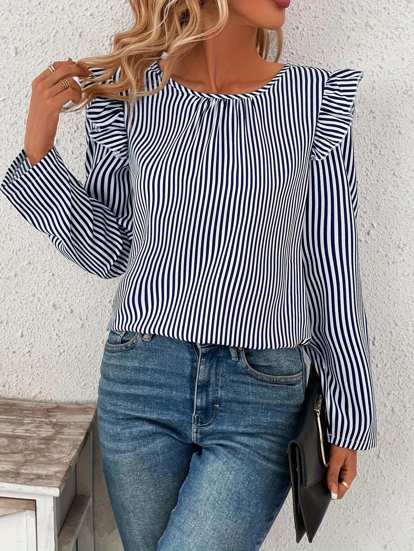 

В наличии: Синее полосатое платье с разрезом и пуговицами сзади - Европейская и американская мода S