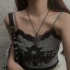 Simple Personality Silver Color Stainless Steel Comb Pendant Black Rope Necklace for Women Sweater Chain Jewelry Does Not Fade