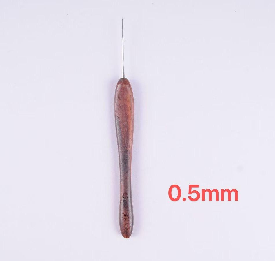 Crochet Blood Sandalwood Handle Hand Knitting Tool Non-Slip Stainless Steel Crochet