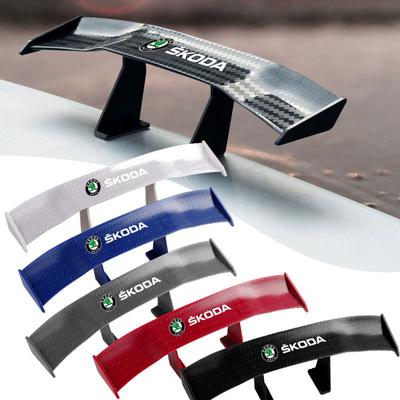 Car Rear Spoiler Mini Spoiler Wing Small Tail Emblem Sticker Decoration For Octavia Superb Rapid Kodiaq Karoq Fabia Kamiq Roomster Citigo