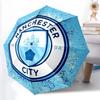 1 Stück stabiler Automatikschirm mit 8 Speichen, Manchester United Manchester City Schirm, Digitaldruck, Faltbarer Schirm für unterwegs im Freien