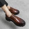 Size 38-44 Silver Soft Soled Leather Work Shoes Man Spring Casual Shoes Dress Shoes Thick-soled Loafers for Men  Mocasines New