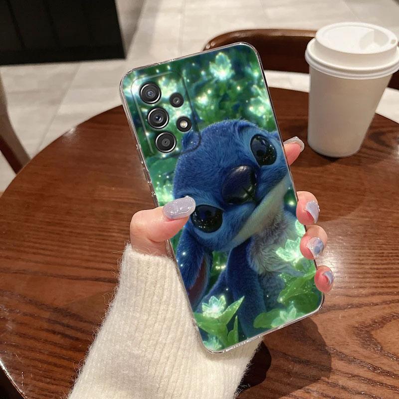 Klare Hülle für Samsung Galaxy A57 A37 A56 5G A36 Hüllen A55 A54 A35 A26 A07 A17 A16 A06 A34 A15 Weiche Abdeckung Cartoon Stitch Disney