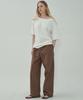 MOTT Relaxed Band Loose Pants - Stripe Brown