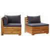 Day and Night - Day and Night Garden Furniture 2 Pieces with Cushions Solid Acacia Wood