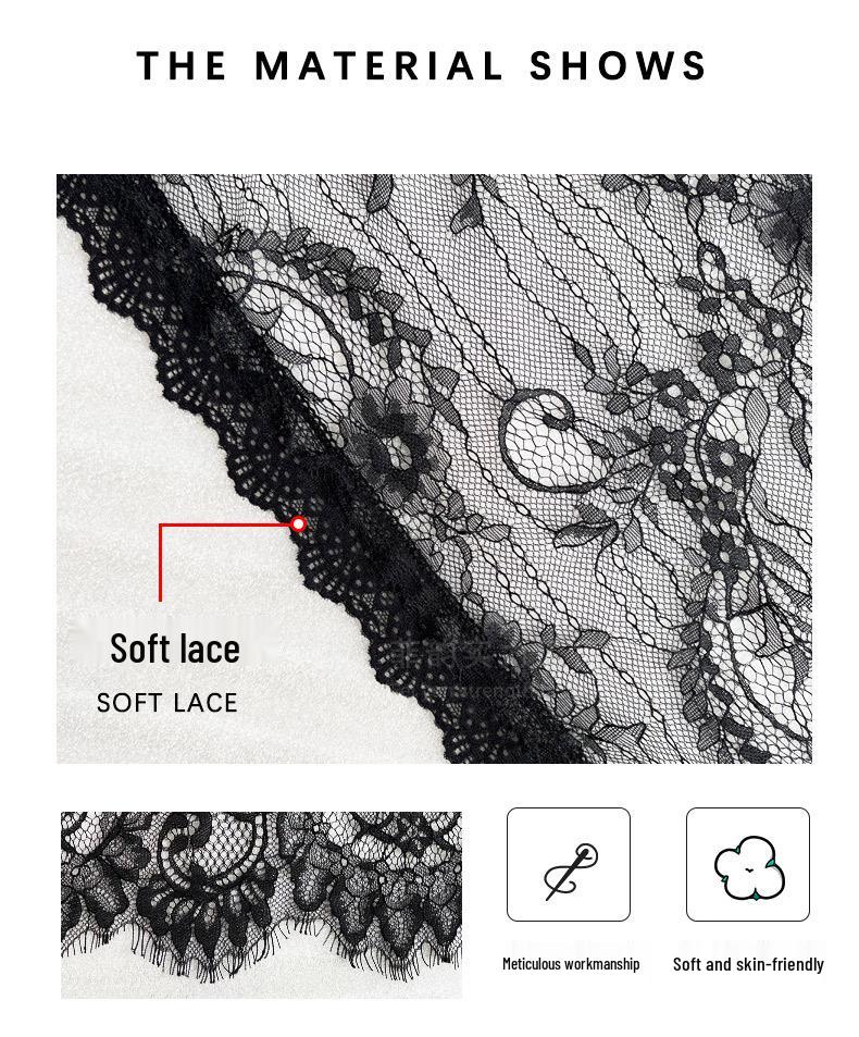 Sexy síťkovaná krajková lemovaná průsvitná noční košile župan - Dámské domácí oblečení