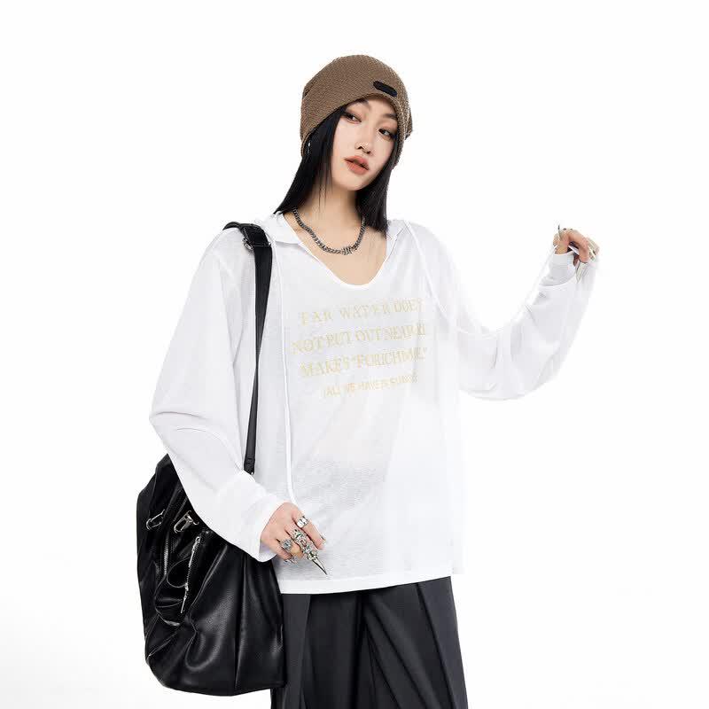 ICH MODE Women s Hooded Lightweight Sun Protection T-shirt L