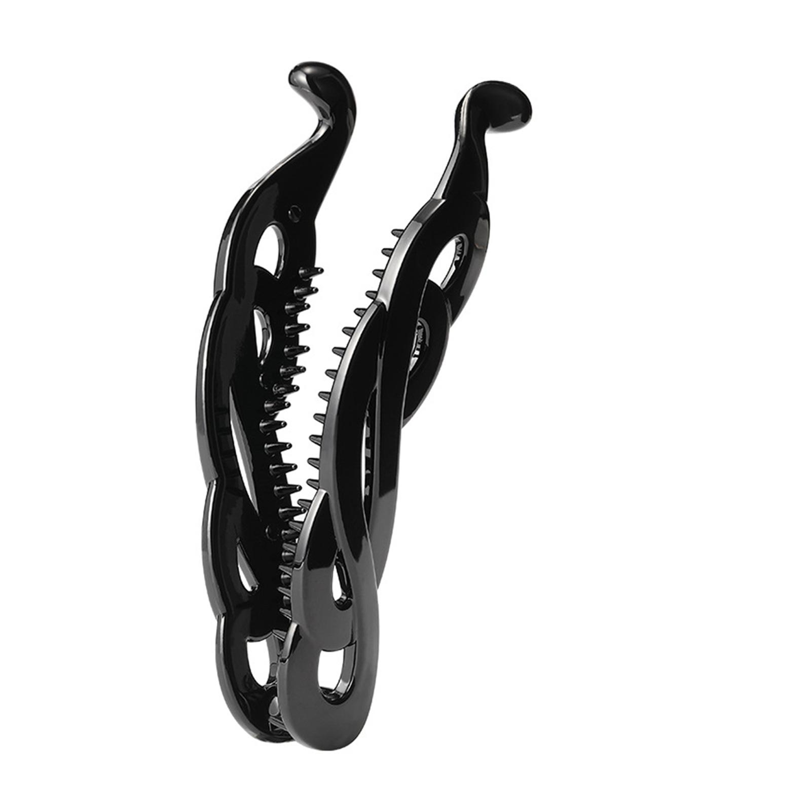 

Пластиковый зажим-твист для высоких хвостов, для укладки волос, надежная фиксация, удобный, легкий аксессуар для волос для женщин и девушек D чёрный