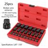 10/25Pcs Screw Extractor Set 3.2-10.3mm Heavy Duty Hex Head Screw Extractor Set