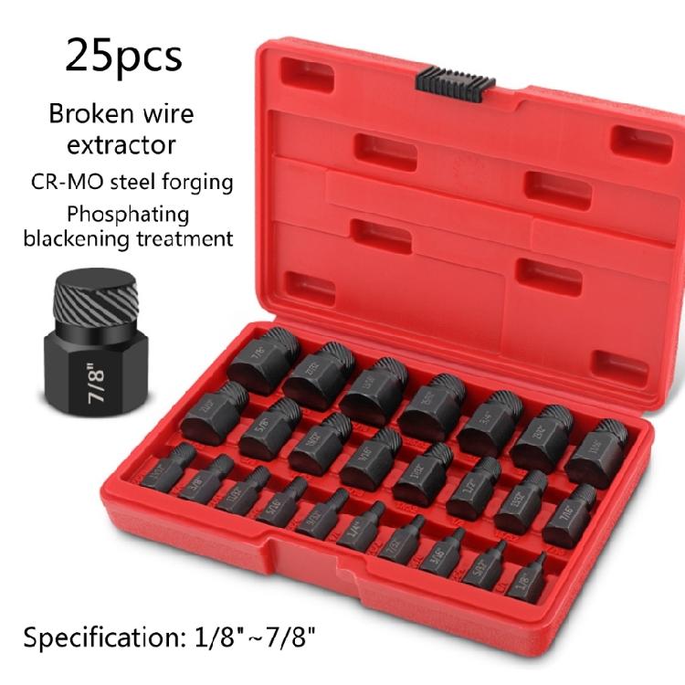 10/25Pcs Screw Extractor Set 3.2-10.3mm Heavy Duty Hex Head Screw Extractor Set