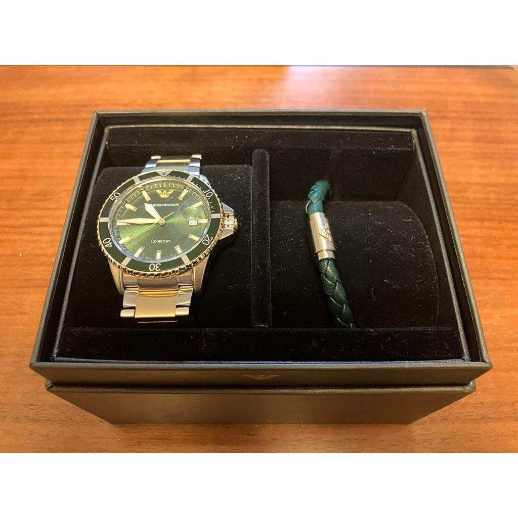 Used New EMPORIO ARMANI AR80063SET Watch + Bracelet