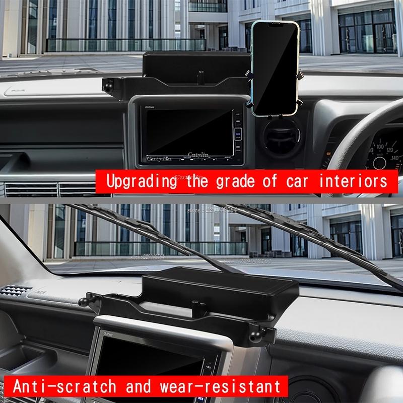 RHD For Honda N-VAN 2024 2025 ABS Plastic Navigation Screen Tray Storage Box Cover Trim Car Phone Holder Panel Protector Cutylin