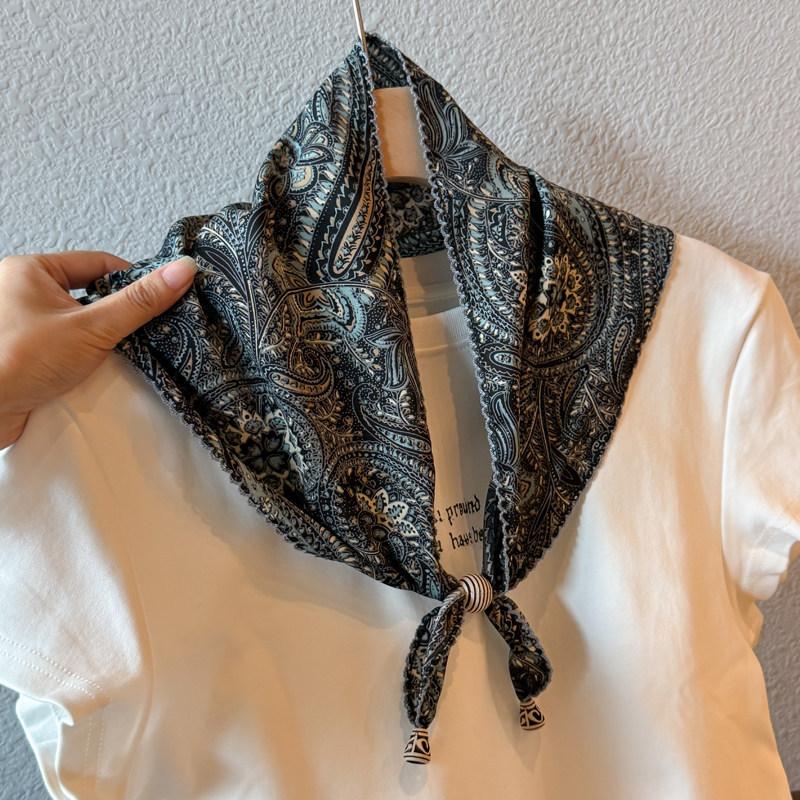 British lace plaid beaded triangular scarf, fart curtain, women's stacking wears high-end fashion waist accessories, fart-covering silk scarf skirt