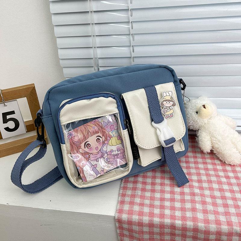 Bag 2 New Women's Bag Fashion Sweet Contrast Color One Shoulder Crossbody Bag Small Square Bag