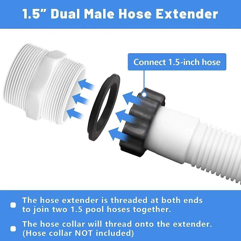 1.5" to 1.5" Pool Hose Extension Connector With Leak Proof Gasket Split Coupler for Swimming Pool Maintenance Supplies