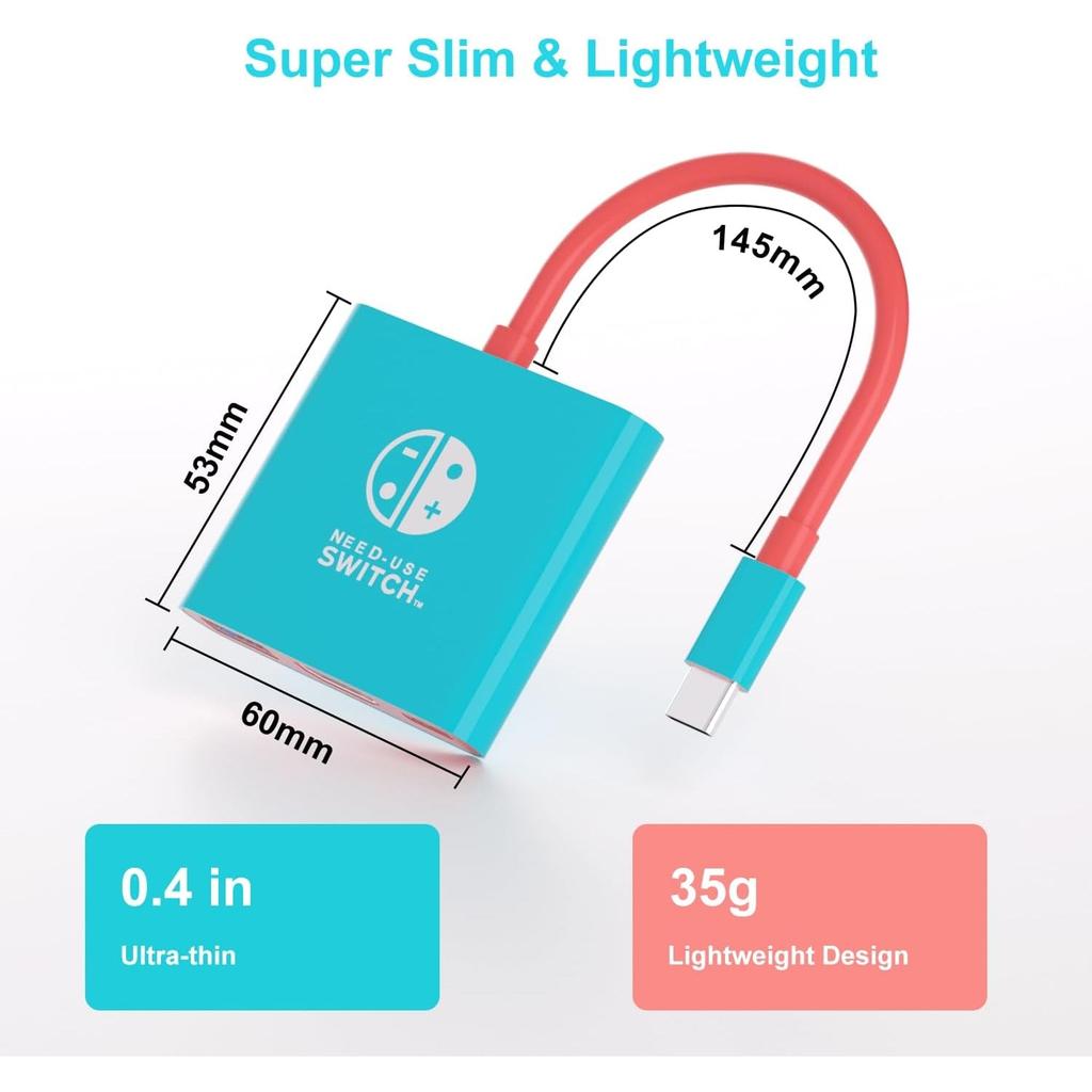 Portable TV Dock Station for Switch/Switch 2/Steam Deck/ROG Ally/Legion GO, 3-in-1 Switch 2 Travel Dock with HDMI 4K@60Hz, USB 3.0 100W PD Port