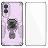 For Samsung Galaxy S25 Edge Phone Case WANLONFENG PC TPU Back Cover Kickstand with Tempered Glass