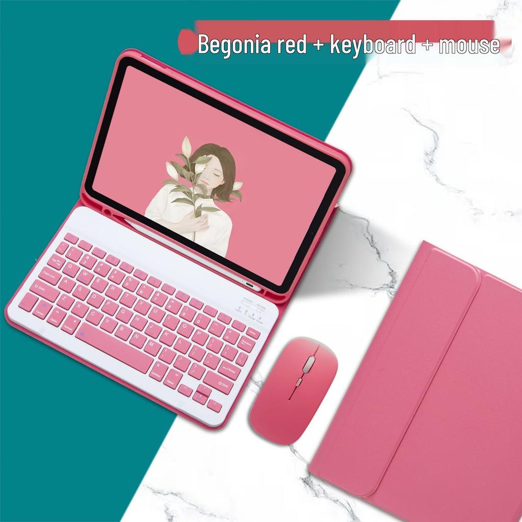 2024 iPad Air 6 Silent Bluetooth Keyboard Case with Pen Slot for 11-Inch Tablet