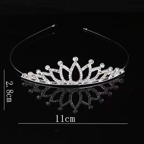 Children's Crown Headband Little Girl Alloy Crown Hair Accessories Children's Day Event Rhinestone Headwear