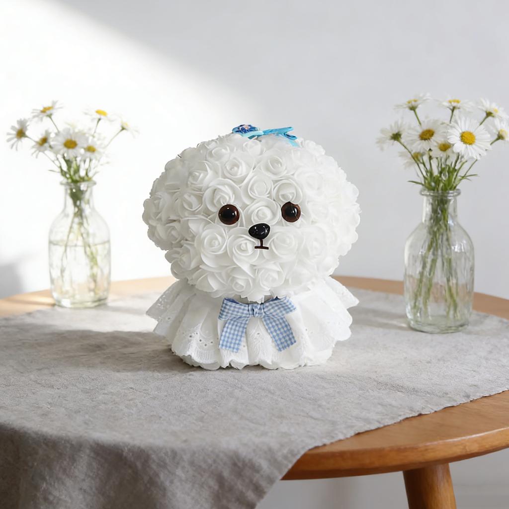 Artificial Flower Puppy Doll, Cute Artificial Rose Ornament, The Ideal Gift For Women, Girlfriends, And Wives In Valentine's Day Or Birthdays.