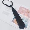 Korean Style Black Solid Color Tie - 7cm Women's Fashion Casual JK Uniform Accessory