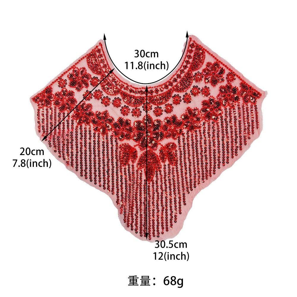Heavy Duty Frontal Rhinestone Applique Embroidery Lace Fabric Sticker  Women's Accessory Patch