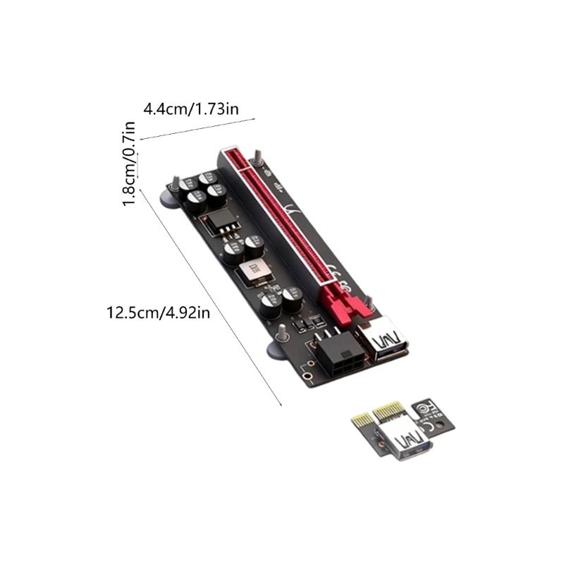 ABS Material PCIExpress X1 to X16 Extension Cable 6Pin Power for Cooling and Easy GPU Installation