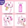 Unicorn Electric Bubble Maker: Kids' Automatic Light-Up Bubble Gun Gift