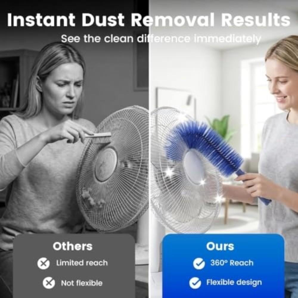 Bendable Head Fan Cleaning Brush Washable Bendable Cobweb Duster  For Electric Fans