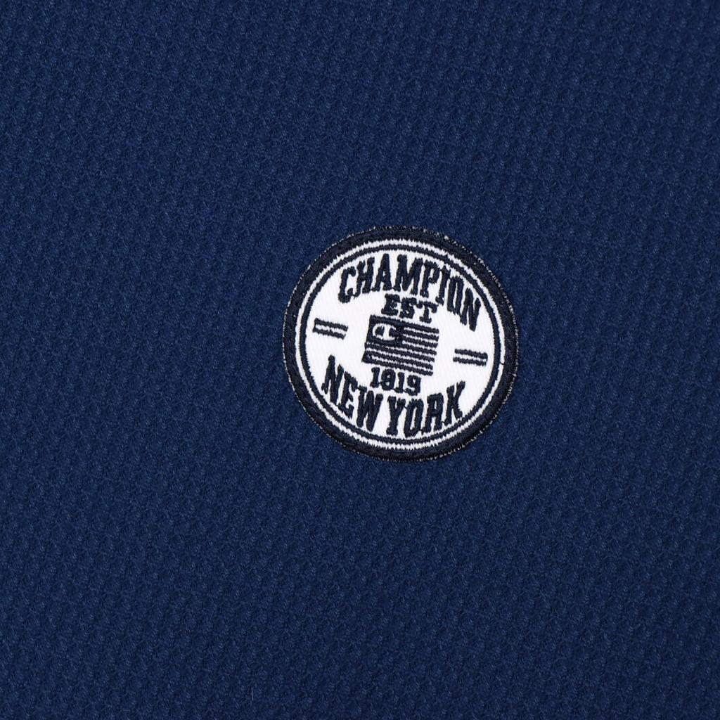 Short Odor Quick UV Heat Graphic Logo Short Sleeve Mock Neck Navy [Champion] T-shirt, Sleeve, Antibacterial, Resistant, Drying, Protection, Shielding,