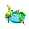Parakeet/Bird Bathtub with Circulating Water, Play Area, Bathtub Shower, Easy Cleaning, Includes Small Toys, Heatstroke Prevention, Pet Supplies (Gree