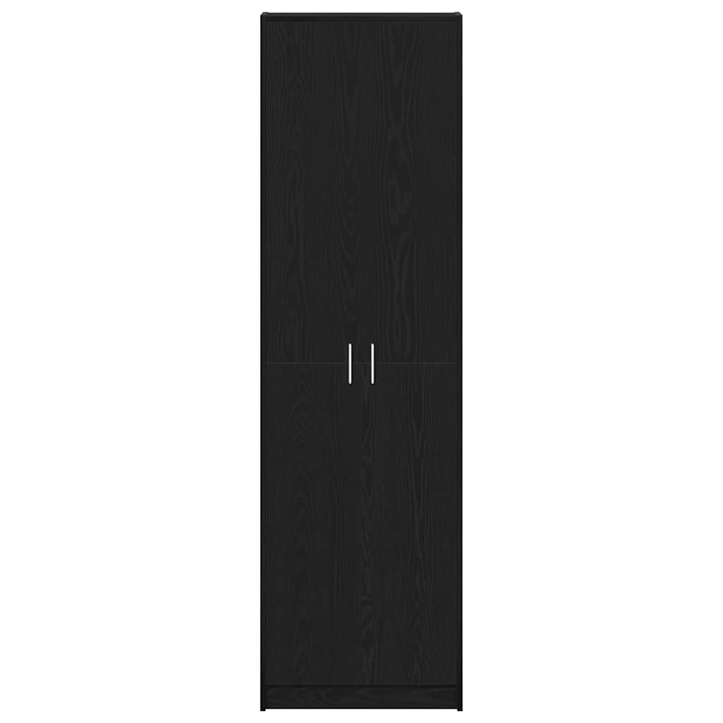 Wardrobe with Shelf Black Oak Effect 55 X 25 X 189 Cm