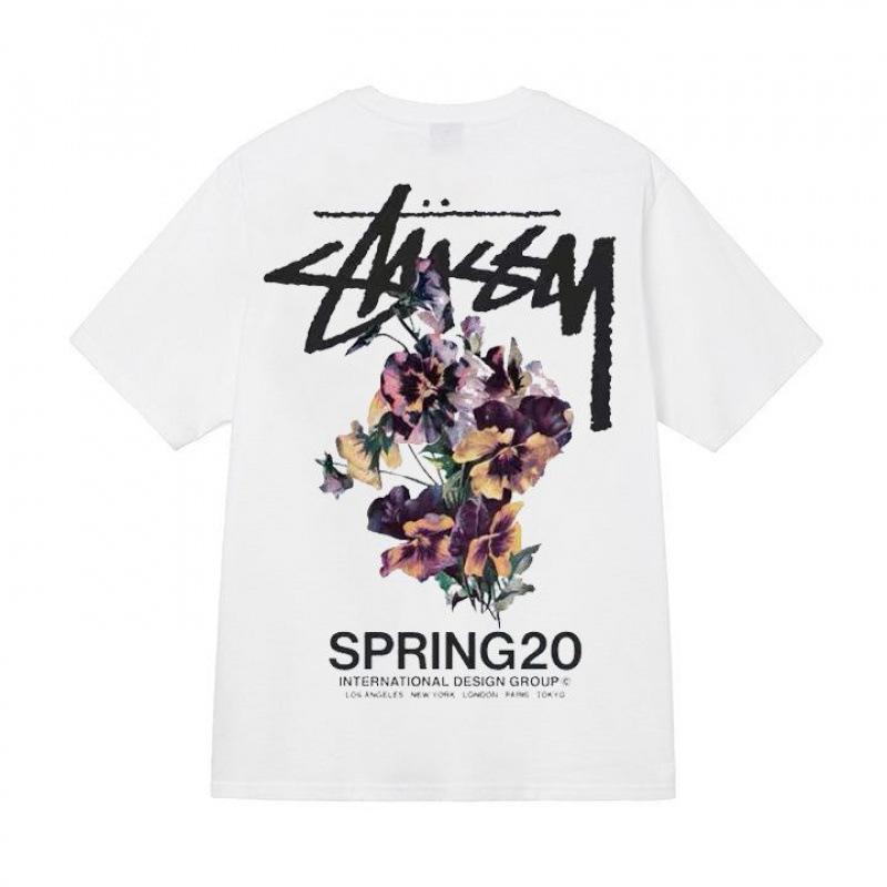 Grenzüberschreitende europäische und amerikanische Trendmarken, eine Vielzahl bedruckter Herren- und Damen-Kurzarm-T-Shirts, 220 Gramm lockere Streetwear-T-Shirts